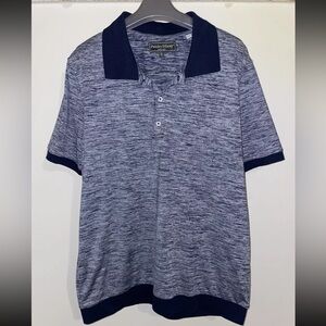 Paisley & Gray Polo Shirt Mens Large Navy Blue Performance Slim Fit Golf